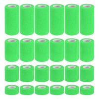 "1\"/2\"/3\"/4\" 24 Stk 5 Yard FüR Self Adhesive Bandage Wrap Bright Green"