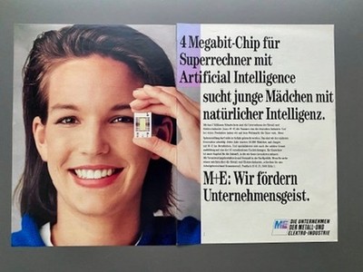 M+E Metall Elektroindustrie Chip Junge Mädchen 1991 Vintage Ad Werbung Reklame