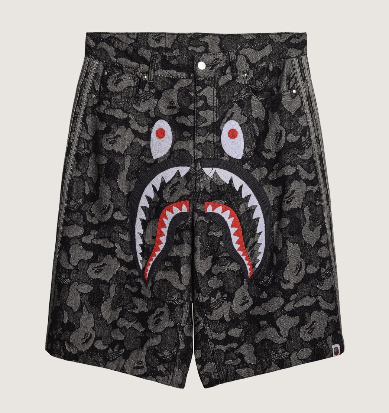 Adidas Originals X Bape Shark Denim Jorts Bape Men’s Size XL