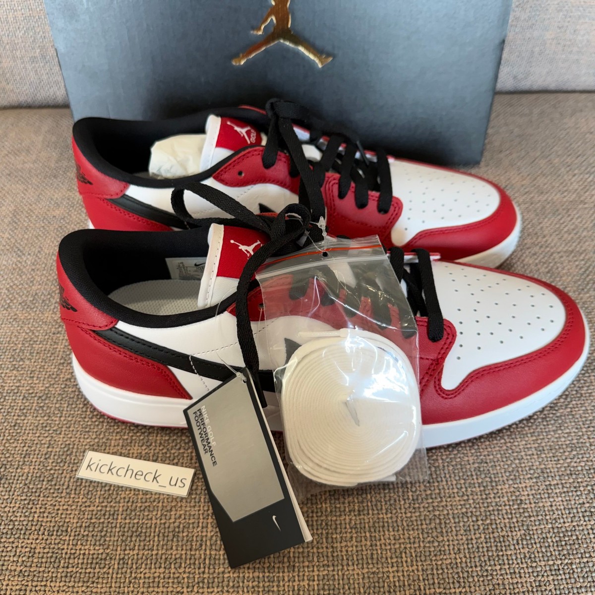 NIKE Jordan 1 Low G Golf Varisty Red Black Golf Shoes IQ3417-600
