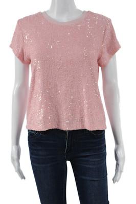 Generation Love Women Pink Basic Crew Neck Short Sleeve T-Shirt Size XS