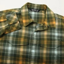 Arc'teryx Shirt Mens Medium Green Yellow Plaid Long Sleeve Button Front Tech