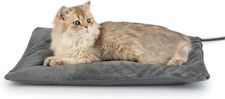 Outdoor Heated Cat Bed, Soft Pet Heating Pad Inflatable with Steel-Wrapped Cord,