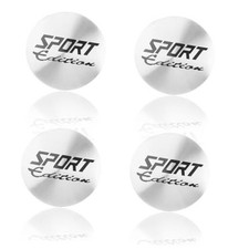 4PCS Car Wheel Hub Center Caps Stickers, Waterproof 56mm Sport/Silver