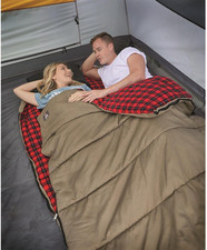 New Warm Lightweight Canvas 0-Degree Sleeping Bag 2-Person Cold Weather Camping