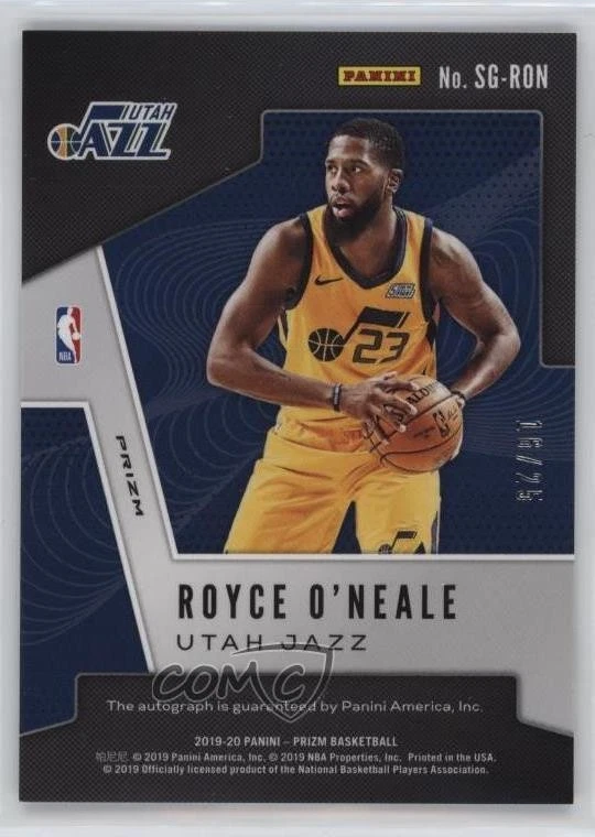 2019 Panini Prizm Signatures FOTL Green Shimmer /25 Royce O'Neale #SG-RON Auto - Image 2 of 2
