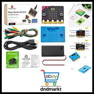 BBC Micro:bit Basis Starter Kit mit BBC Micro Bit V2 für Microbit Codierung u...