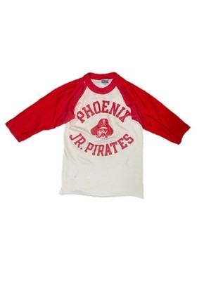 Vintage Phoenix Jr Pirates Shirt Raglan Kids Small 6-8 Hanes
