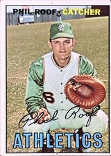 1967 Topps - Phil Roof #129 - Athletics  - Set Break EX