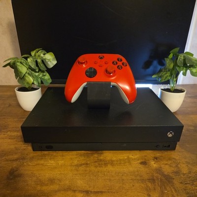 Microsoft Xbox One X 1TB Console Black 1787 & Red Controller TESTED WORKING    