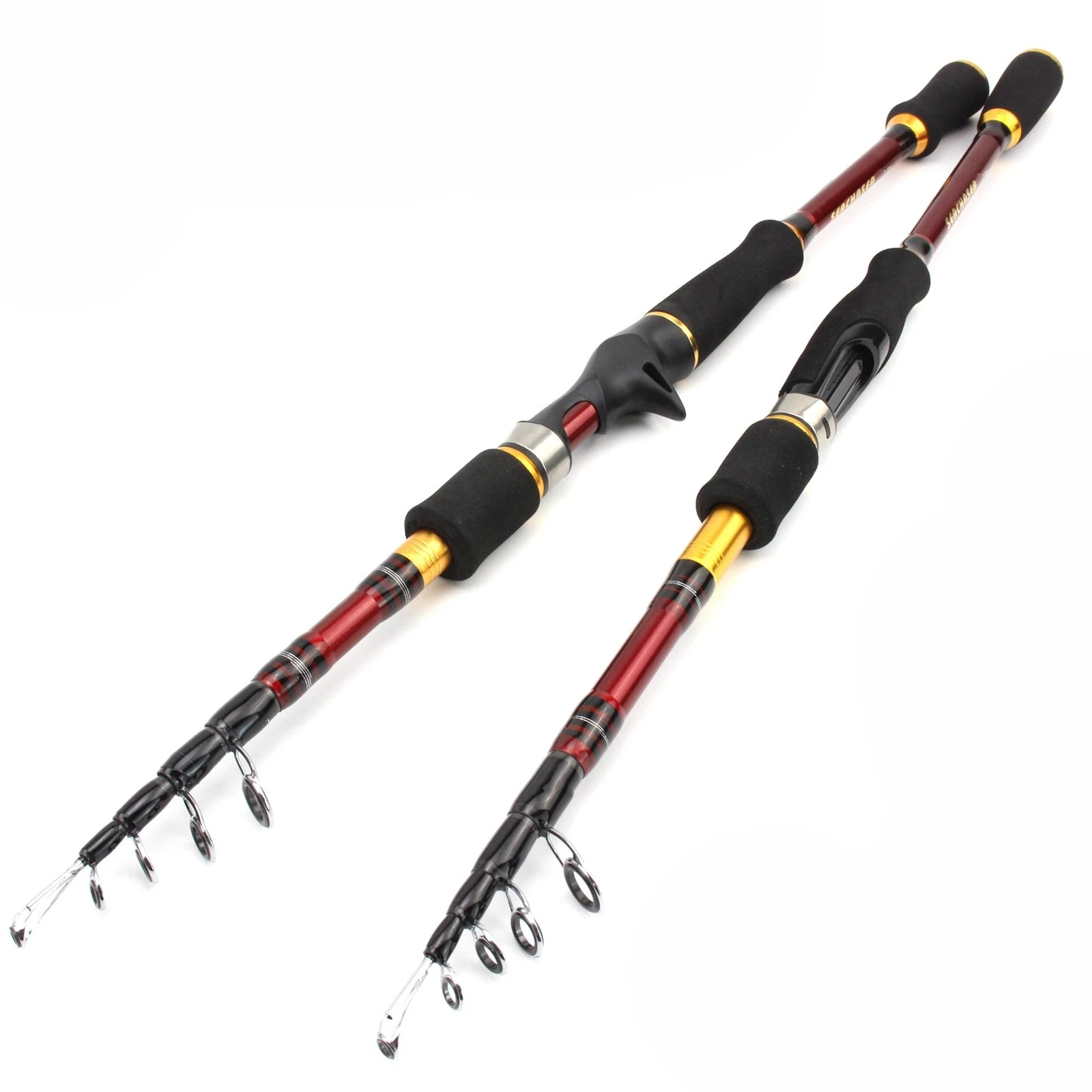 Telescopic Carbon Fiber Rod 1.8m-2.4m Lengths Portable Hard Fishing Short Pole