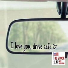 I Love You Drive Safe Mirror Stickers, 3 Pack Cute Car Black-ILU,Drive Sfae