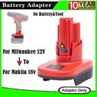 Battery Adapter Converter For Makita 18V Battery To For Milwaukee 12V Tools NEW