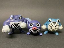 Poliwag, Poliwhirl, Poliwrath A1(H1.25"-1.5")Pokemon Tomy Collection Figure Toy.