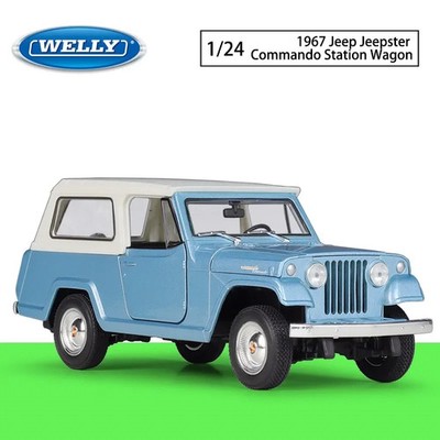 WELLY 1:24 Jeep 1967 Jeepster Commando Cars Models Simulated Alloy Finished 
