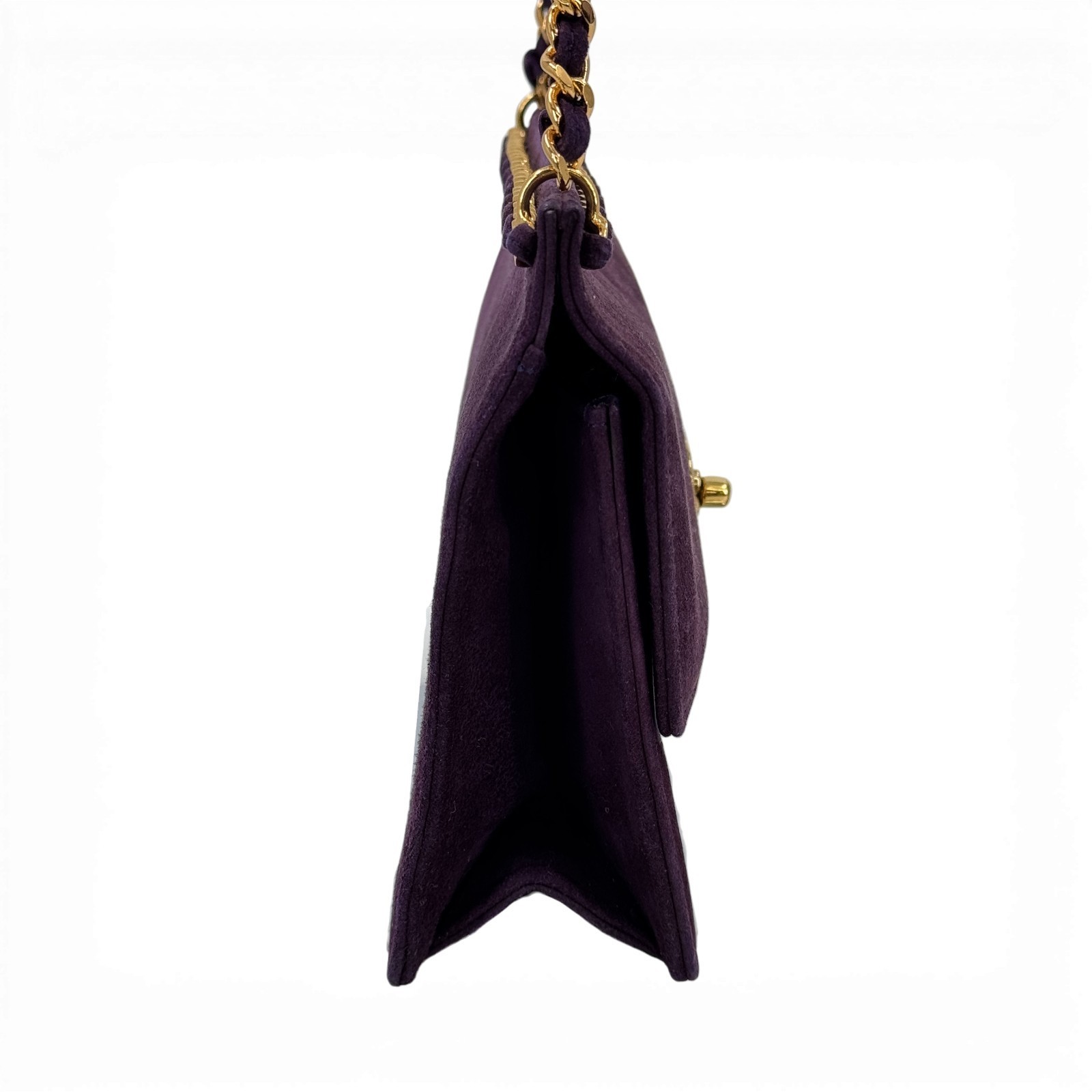 Auth CHANEL Coco Suede Purple Mini Chain Shoulder Bag JQ921 thumbnail 5