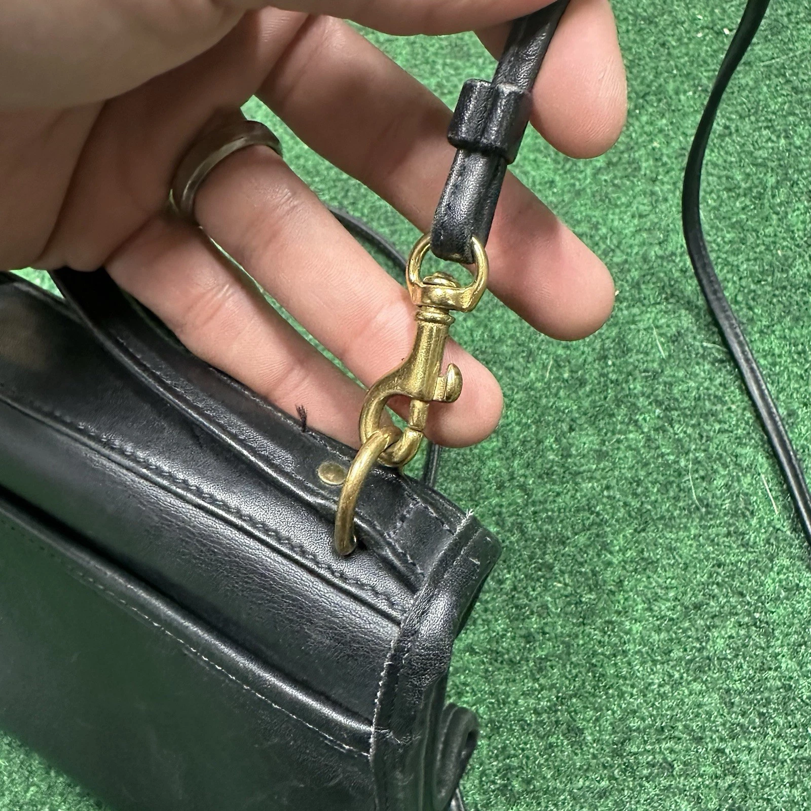 Borsa a tracolla vintage Coach Regina in pelle nera borsa a mano 9983 USA