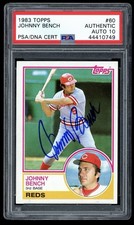 1983 Topps #60 Johnny Bench PSA/DNA Autograph PSA Authentic PSA 10 Auto Reds HOF