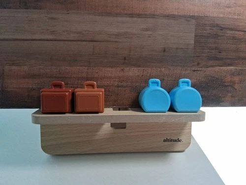 1970s Vintage Fisher Price Little People Airport 4 Suitcases/Luggage/Hatboxes