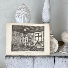 Antica immagine di interior design francese Parigi da incorniciare anni 30' 30's Thir