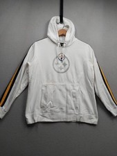 Pittsburgh Steelers NFL Team Apparel Hoodie Womens Large White Pocket Drawstring