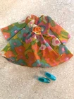 VTG 1970 MATTEL Barbie Flower Wower Mod Era DRESS Aqua squishy shoes #1453