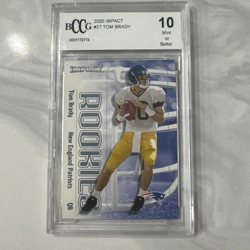 2000 Fleer Impact Tom Brady Rookie Card #27 BCCG 10 Mint Patriots RC