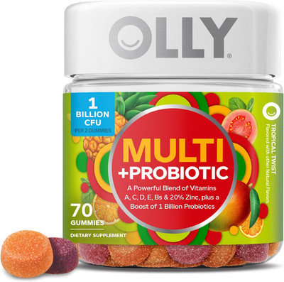 OLLY Multi + Probiotic Gummy, Digestive & Immune Support, Tropical Twist, 70ct