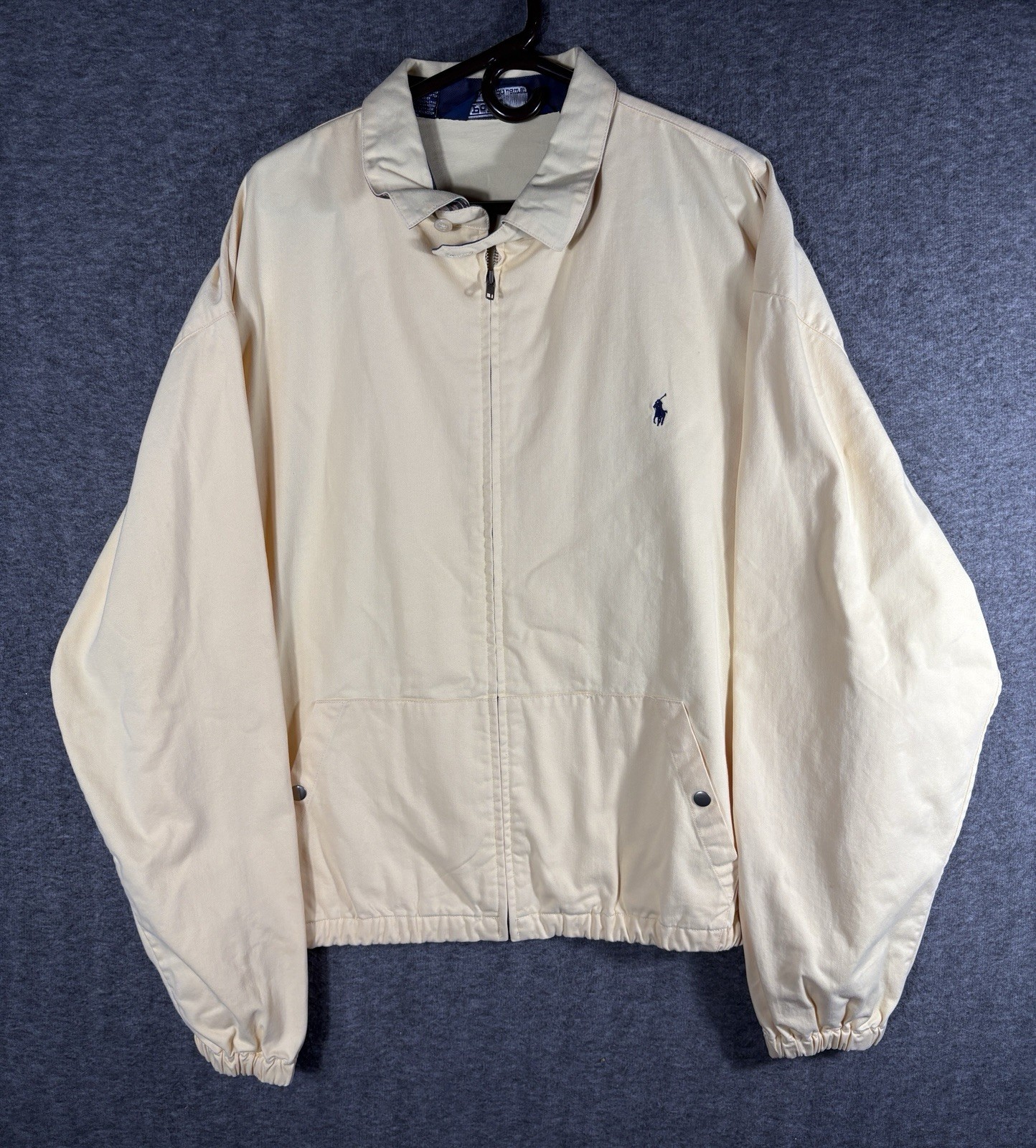 PONY Giacca Polo Ralph Lauren vintage uomo taglia XXL Harrington colletto ad anello giallo