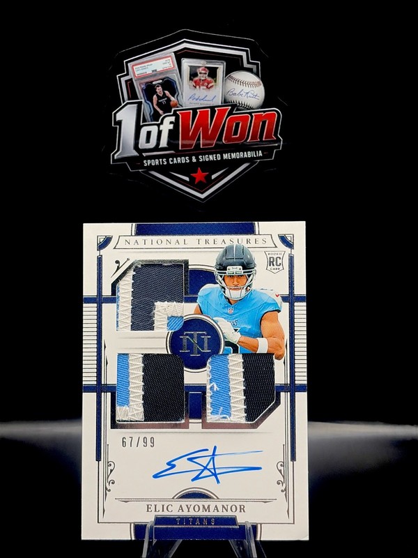 2025 National Treasures Elic Ayomanor Rookie Material Triple RC Patch Auto /99๐ฅ