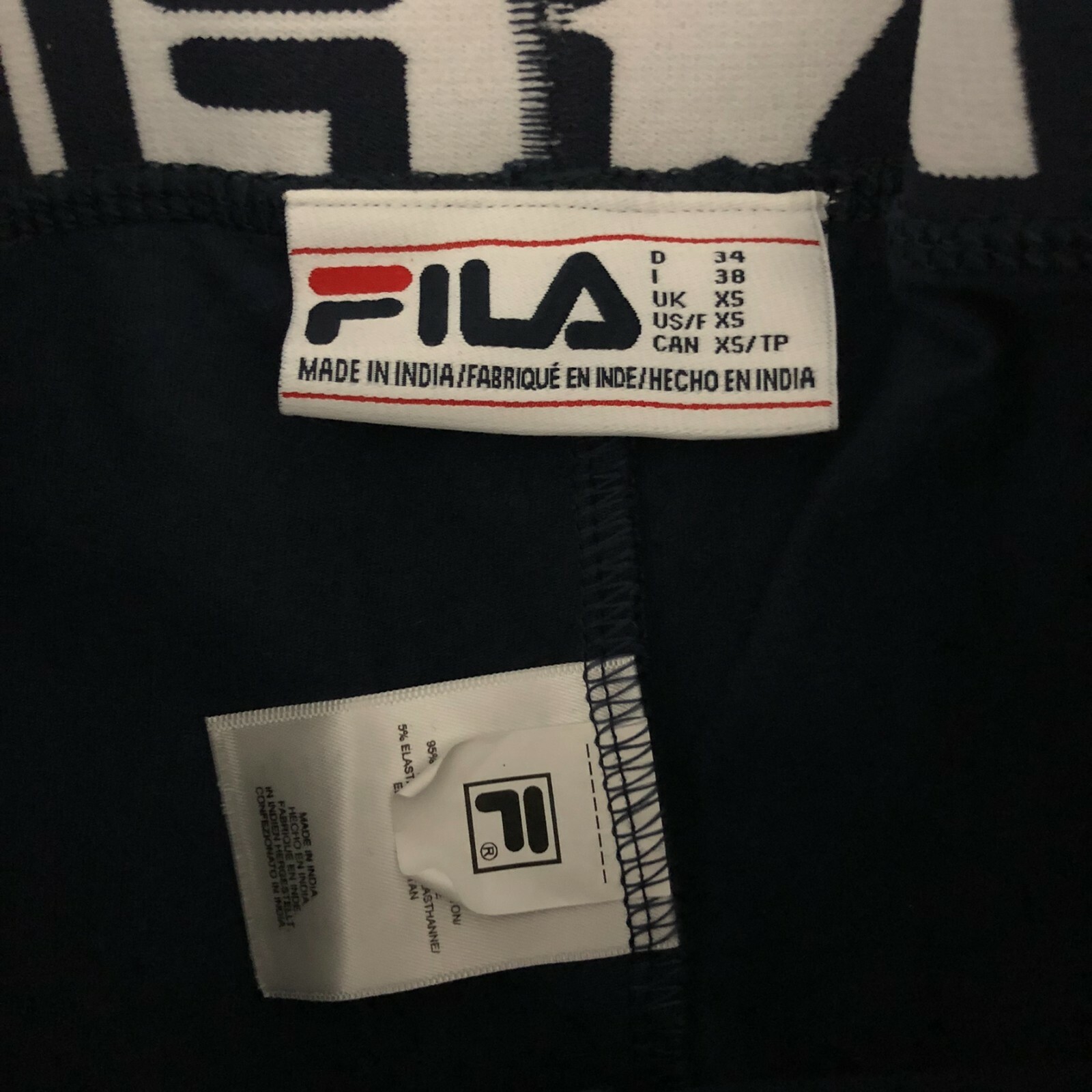 Pantaloncini bici donna Fila pull on elastico in vita logo elasticizzato blu navy taglia XS