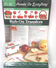 Plaid Rub on Transfers Garden Variety 57064 Apples Vintage 1994 Crafts New