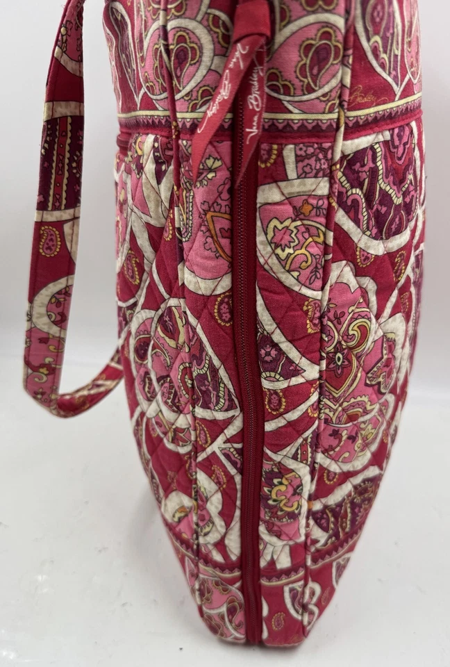 Vera Bradley Mujer Bolso de Mano Rosa Floral Bolsillo con Cremallera Doble Asa Bolso para Laptop Foto 3 de 4
