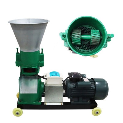 2 Rollers Livestocks Feeding Machine Pellet Mill with 4mm & 8mm Plates 220V