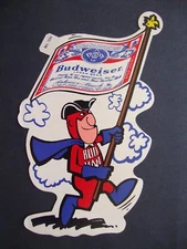 Budweiser BUDMAN 1976 Patriotic Sticker Label LARGE Fasson Exc Cond FREE Ship
