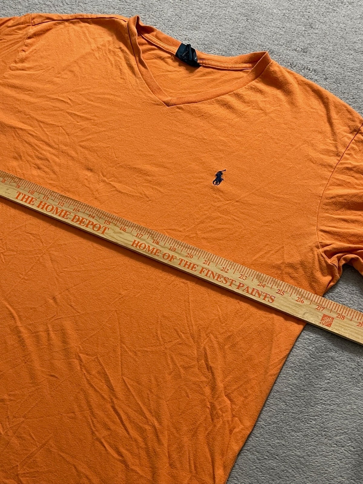 Polo Ralph Lauren camicia uomo 2XL arancione pony manica corta scollo a V maglione cotone