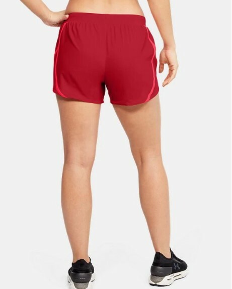 UNDER ARMOUR WOMEN'S MILEAGE HEATGEAR RUNNING SHORTS RED
