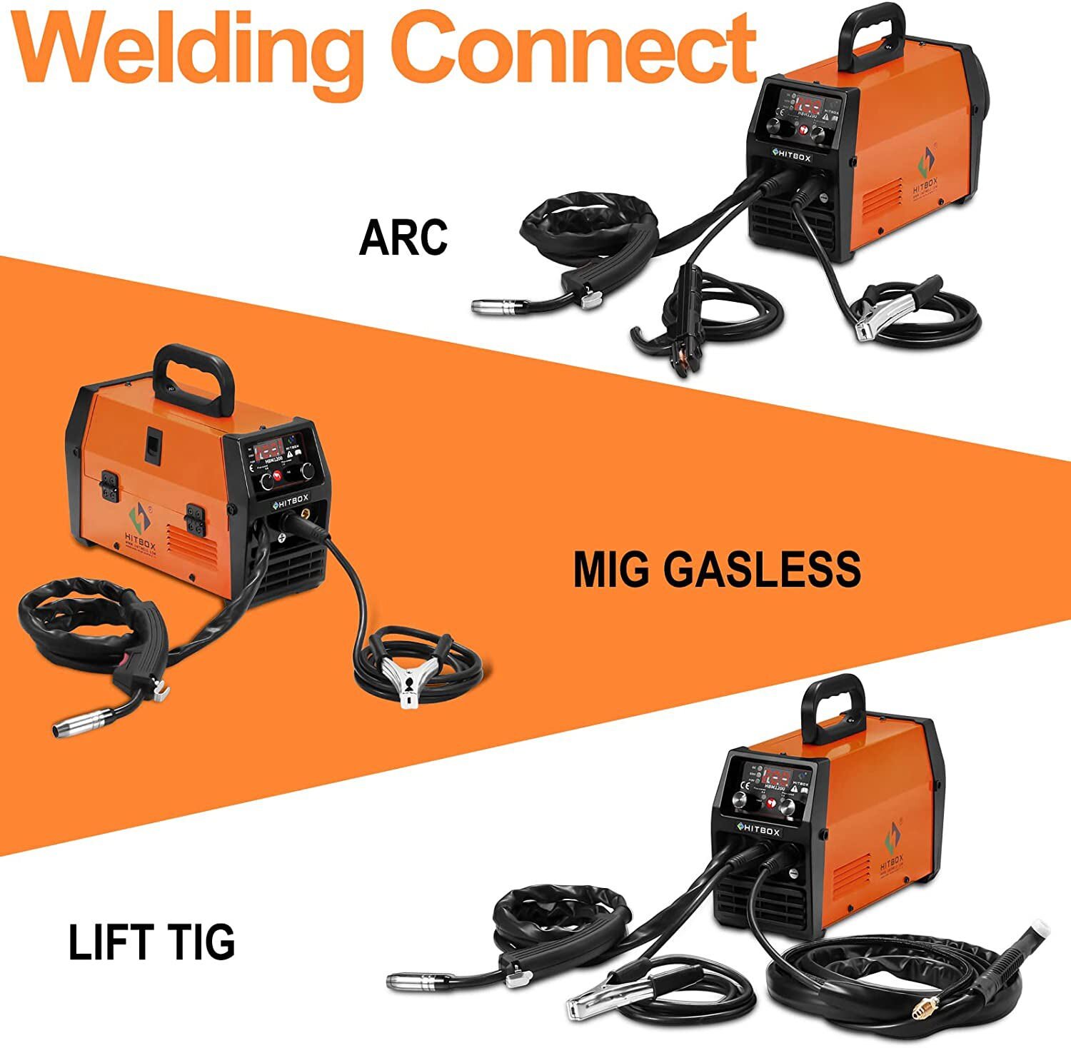 3 IN 1 MIG Welder Inverter 140AMP Gasless 110V 220V ARC TIG MIG Welding