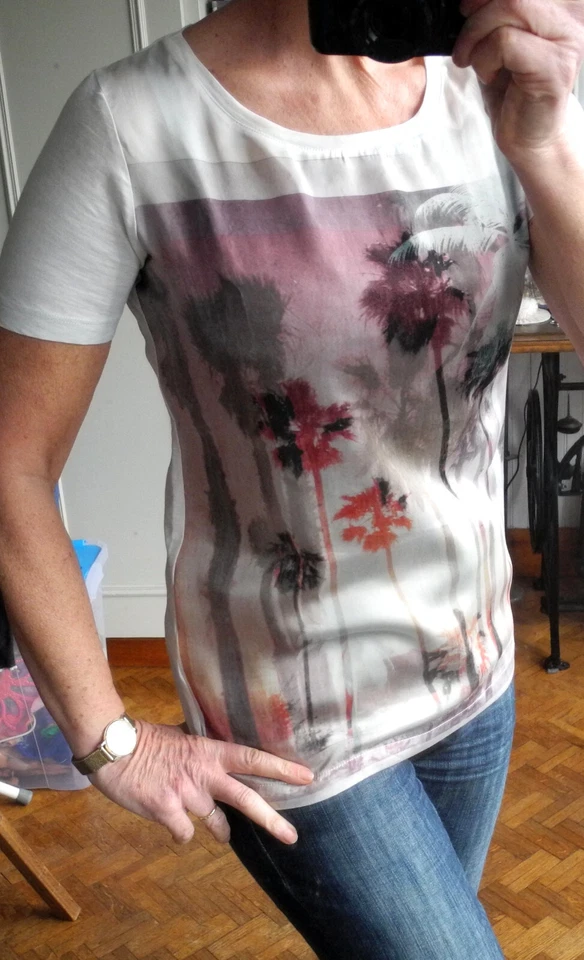 Tee shirt CAROLL 36 blanc devant motif palmiers - Photo 4/4