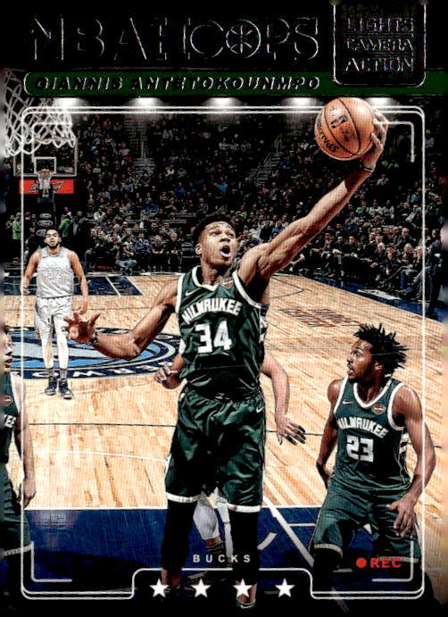 2018-19 Hoops #LCA-4 Giannis Antetokounmpo Lights Camera Action