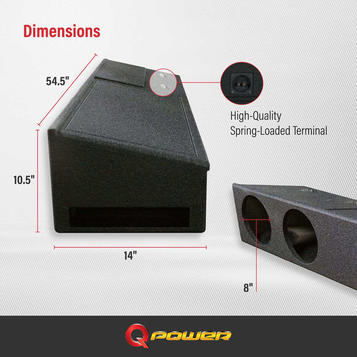Q Power QBFORDFF09208 8 Inch Dual Port Subwoofer Box for Q Power QBFORDFF09208 8 Inch Dual Port Subwoofer Box for