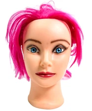 Cosmetology Mannequin Head LONG Rainbow Hair Hairdressing Training Model Doll