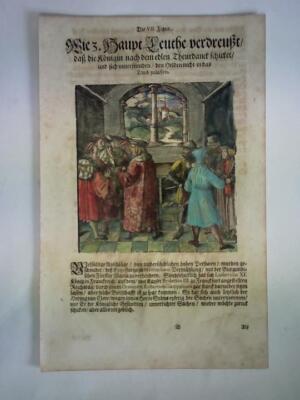 Die VII. Figur. Wie 3. Haupt-Leuthe verdreußt/ daß die Koenigin nach dem edlen T