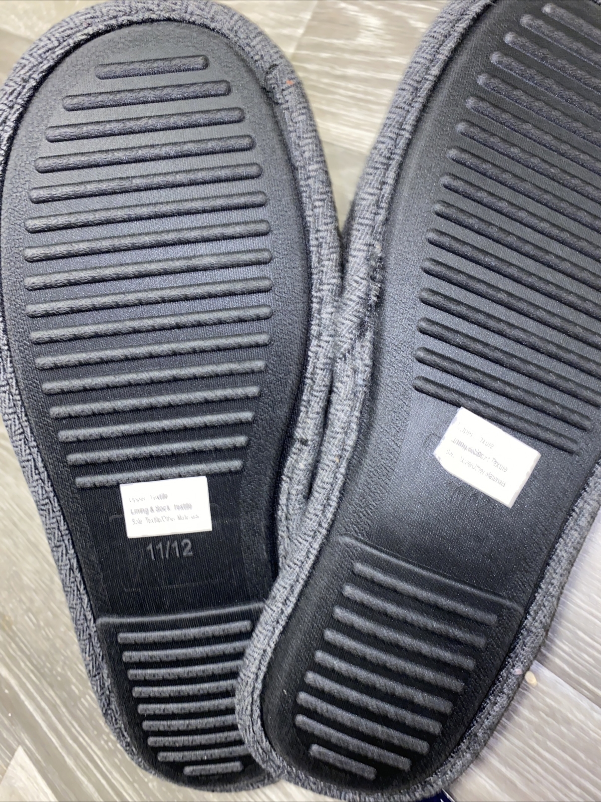 SAOLA Pantofole Uomo Farah Grigio Suola Piatta Nuove Etichette Tessuto Taglia 11 12 UK Adulto