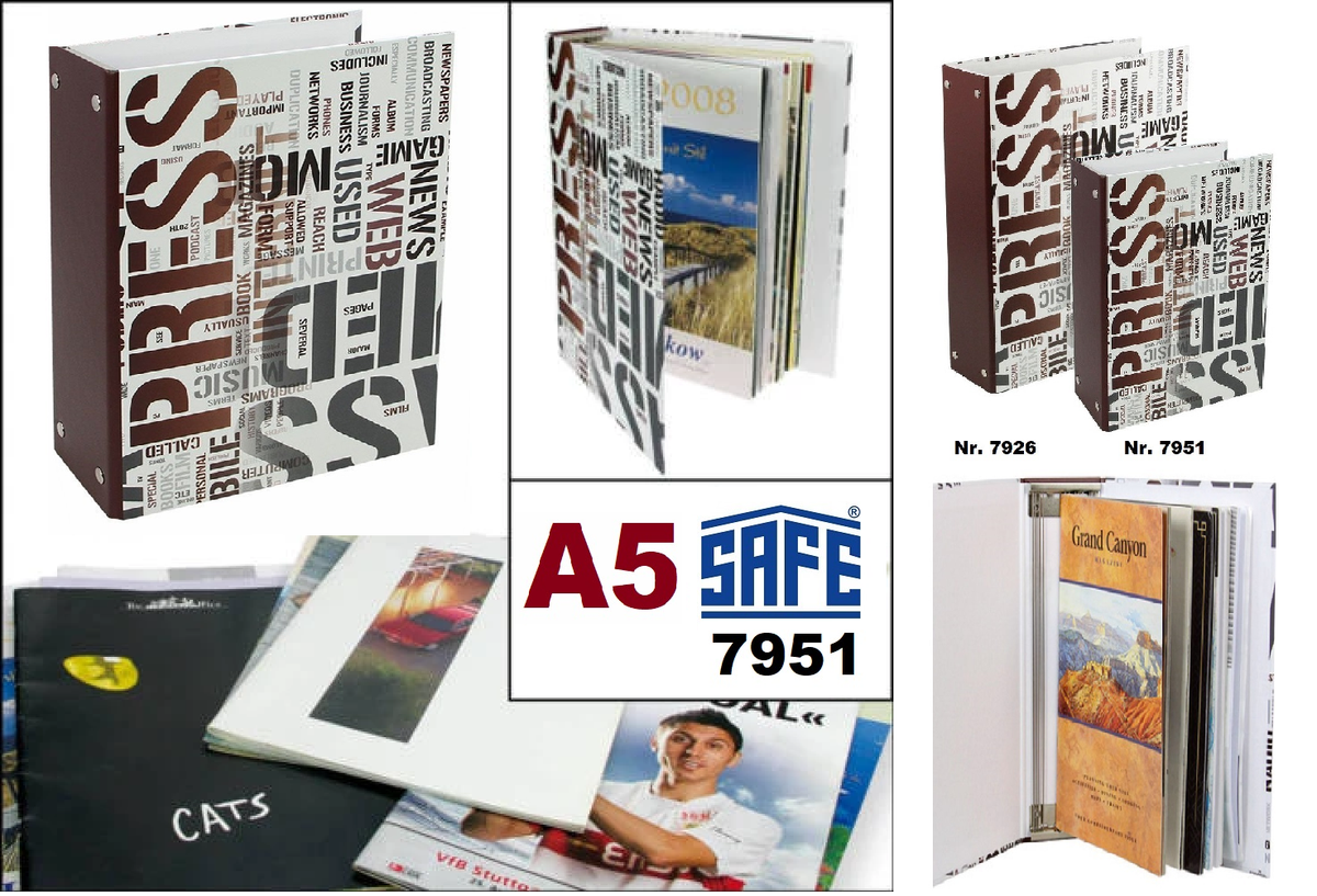 Classeur à Anneaux 6 Pochettes Transparentes pour Photos, Cartes et Documents Perforés (Format A6