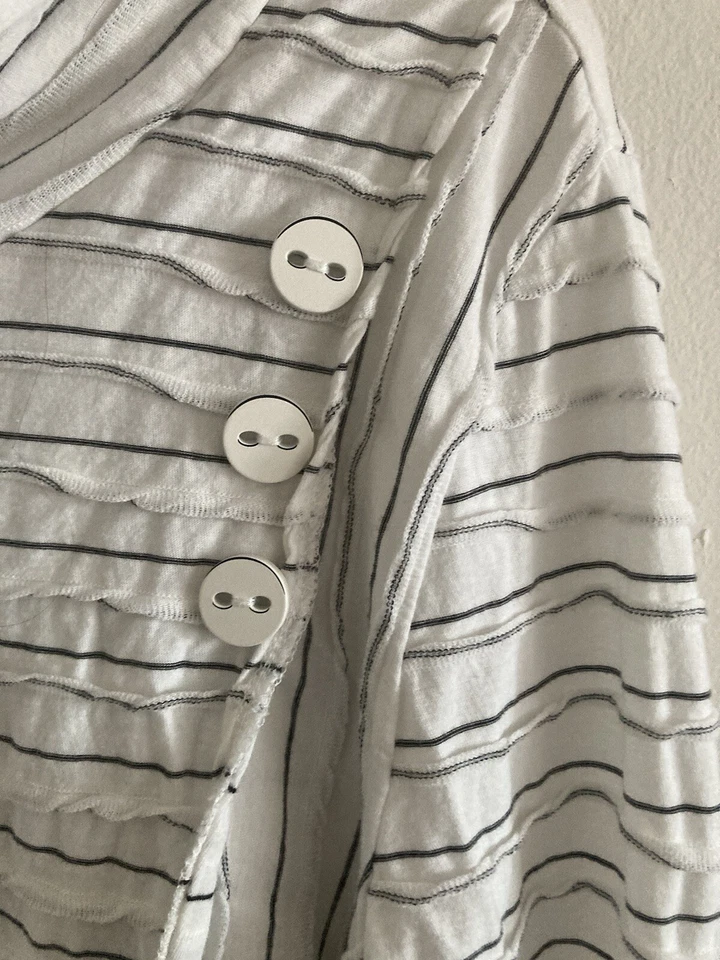 Habitat Top Large Cowl Neck Button  Textured Layered Lagenlook Cotton - Image 4 of 4