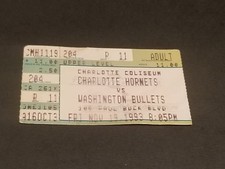 TICKET STUB NOVEMBER 19 1993 CHARLOTTE HORNETS VS WASHINGTON BULLETS BASKETBALL 