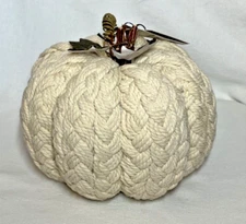 Nicole Miller PUMPKIN BRAIDED ROPE FALL IVORY GREEN  7 X 8 NWT