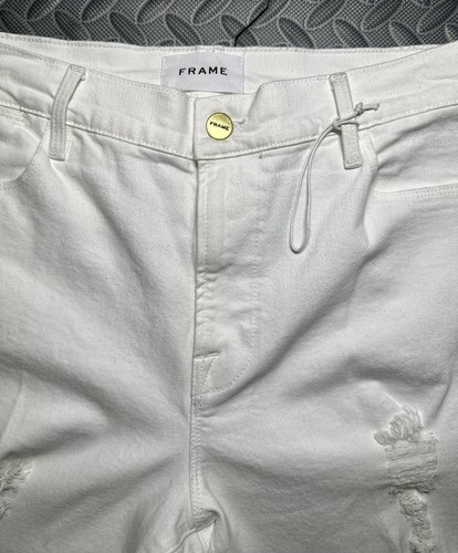 NEU RAHMEN Le High GERADE WEISS HOCH AUFSTEIGEN GERADE Passform Distressed Jeans Gr. 31 - Bild 10 von 12