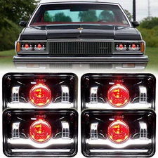 4PCS 4x6" LED Headlights Sealed Hi/Lo Beam DOT Fit Chevrolet Caprice 1977-1986